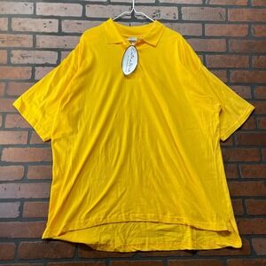 Extra Point Women's 3XL NWT Yellow T-shirt Polo Vintage 90s Shoulder Pads Cotton
